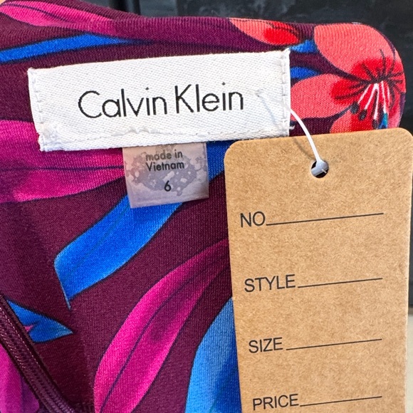 Calvin Klein Multicolor Floral Long Sleeve Dress - Picture 2 of 3